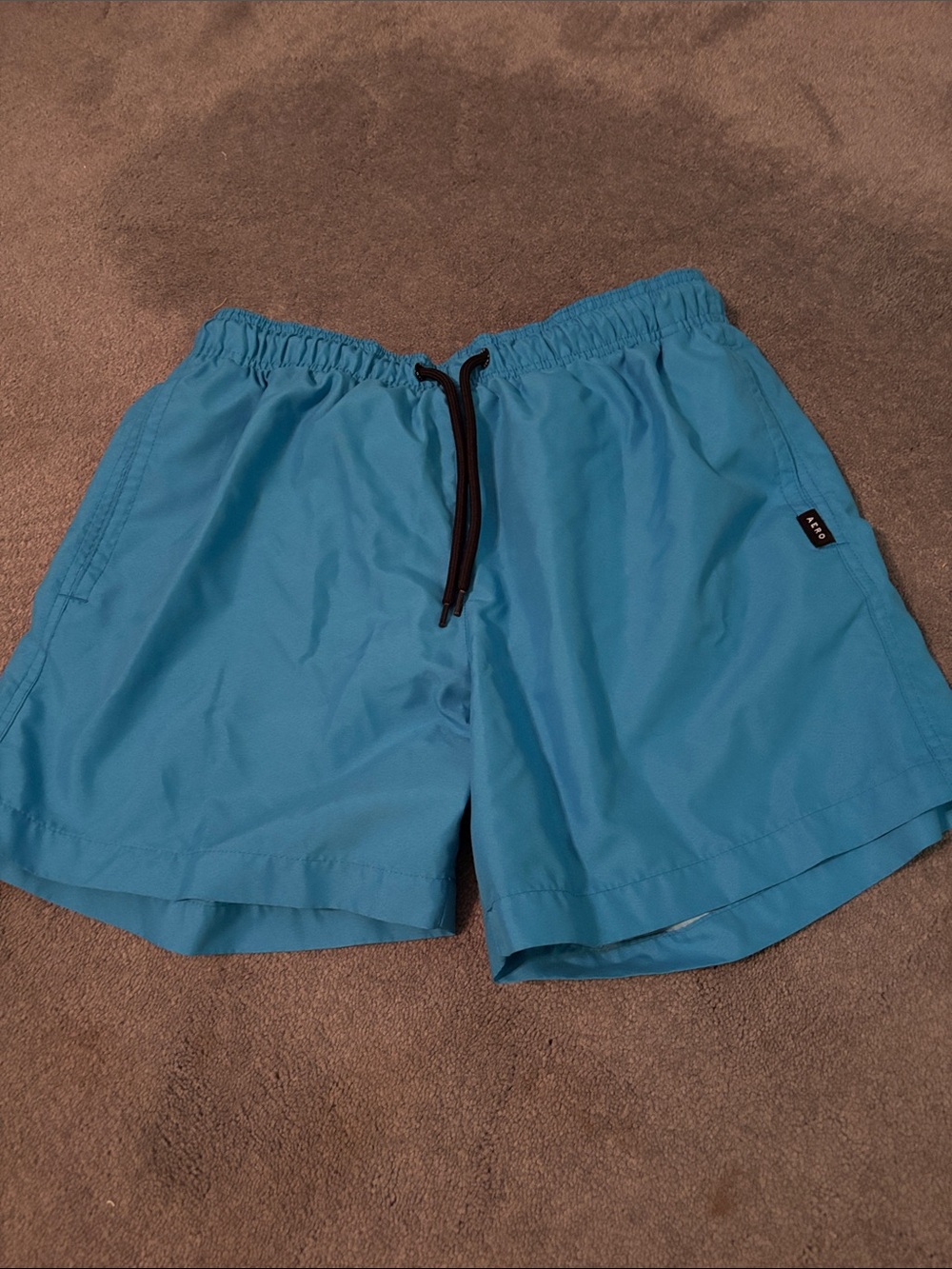 Aeropostale Turquoise Swim Trunks with Black Drawstring